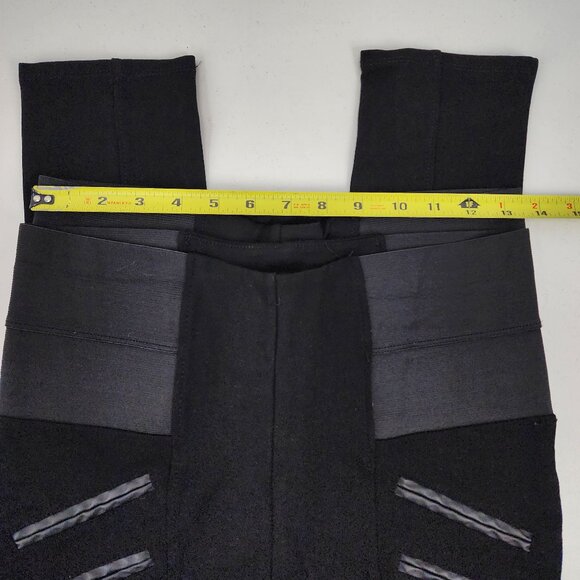 Ci Sono Women Medium 27x25 Black Pull On Elastic Waist Knit Ponte Pants Leggings - Picture 12 of 13